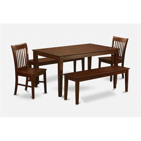 East West Furniture CANO5C-MAH-W 5 Piece Kitchen Table Set-Dinette Table and 4 Kitchen Chairs CANO5C-MAH-W